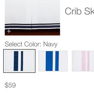 Pottery Barn Kids Harper Crib Skirt - Navy Blue